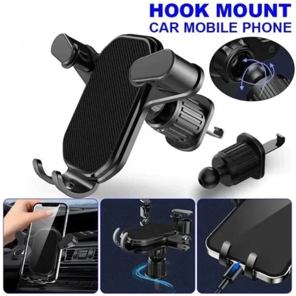 

Universal Car Phone Holder with Ventilation Hook for 360 Degree Rotation Installation Anti Shake Supports All Phone Xiaomi