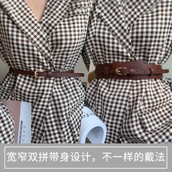 Belt for women, new dual-purpose high-end decorative dress with suit jacket, fashionable wide waist closure, black belt