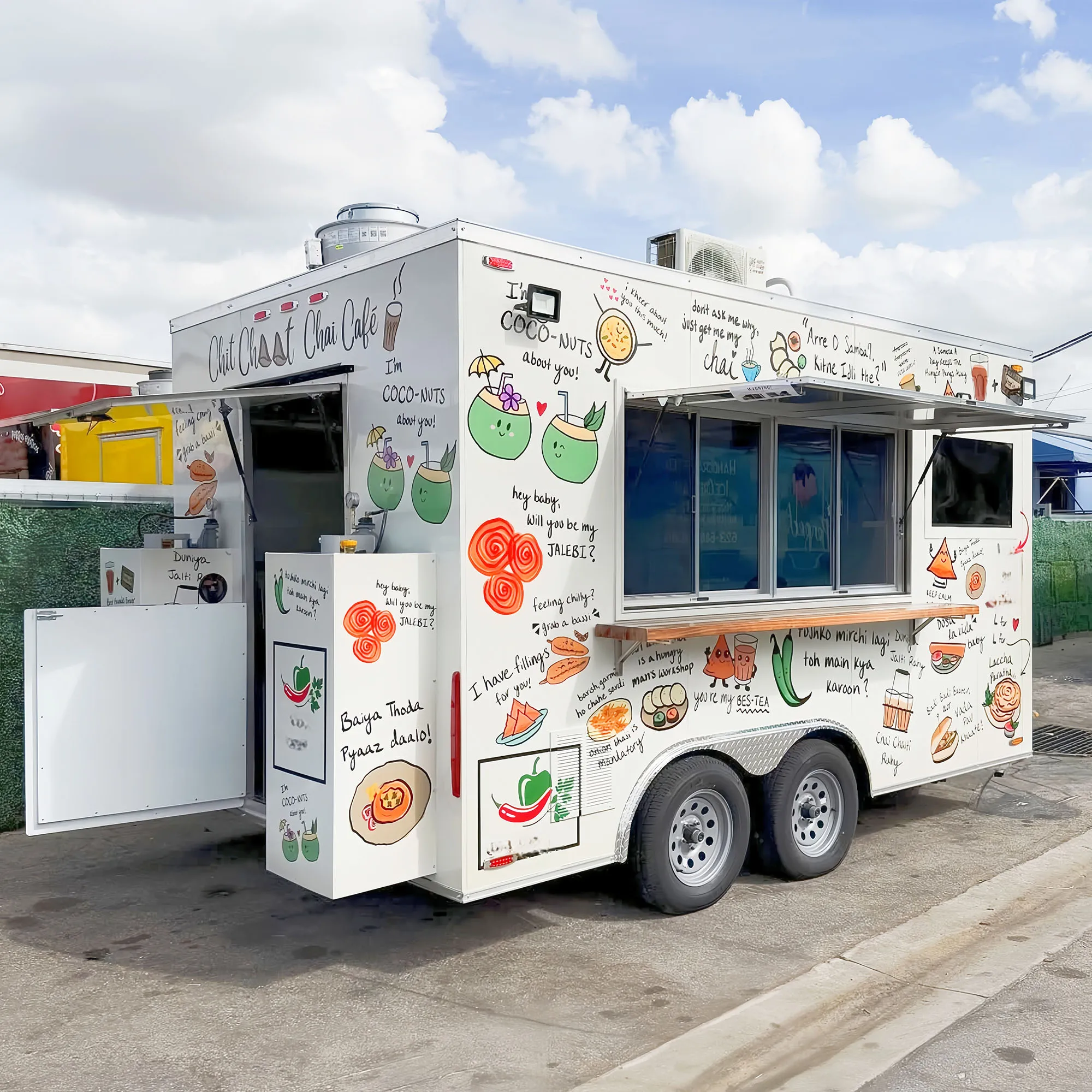 

Custom Retro Street Mobile Trailer Food Truck New Aluminum Van for Ice Cream Snack