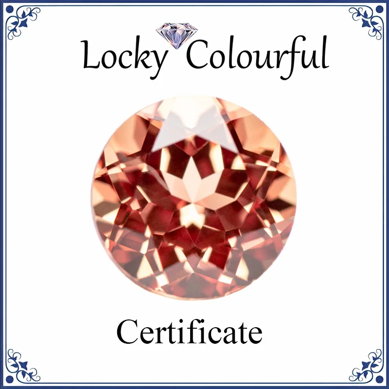 

Lab Grown Sapphire Round Shape Top Quality Sunset Orange Color Charm Bead for Diy Jewelry Making Ring Selectable AGL Certificate