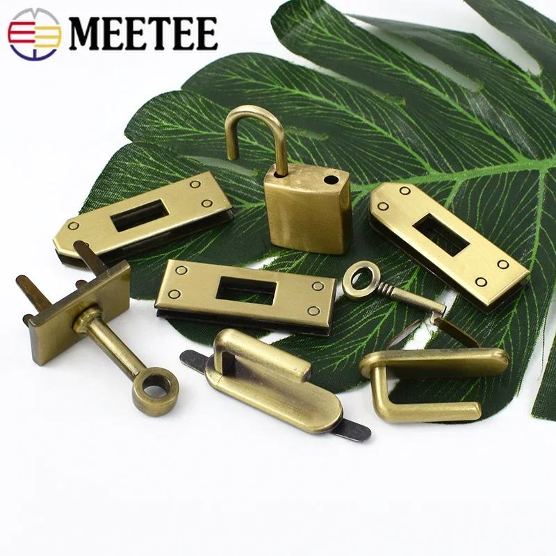 1Set(7Pcs)/2/3Sets Meetee 45mm Metal Rectangle Eyelets Locks Women\'s Handbag Twist Lock Closure Buckles Hardware Accessories