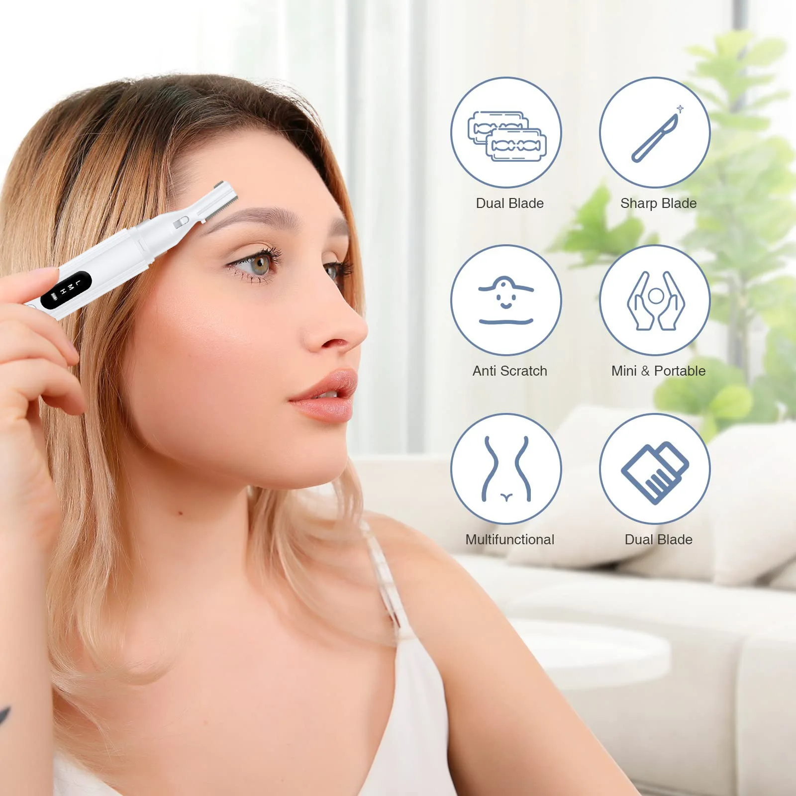 Electric eyebrow trimmer for ladies, a rechargeable mini eyebrow scraper for beginners to use as an eyebrow trimming pen