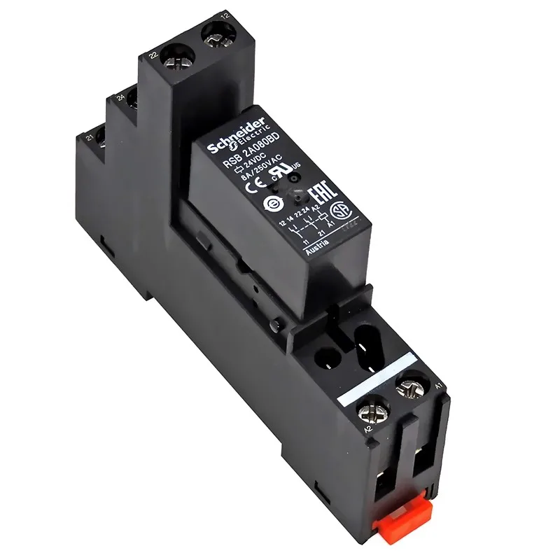 شنايدر-مرحل كهرومغناطيسي مصغر ، RSB ، 2A080P7 ، BD ، 1A120BD ، DC24V ، ac230 v
