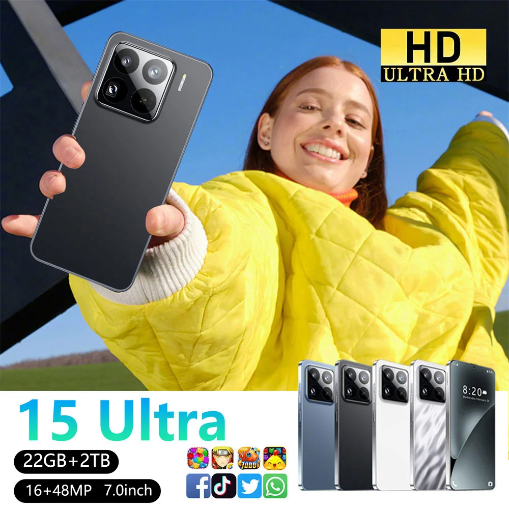 

2026 NEW 15 Ultra Original HOT 7.0HD Intelligent 5G Dual Card Dual Standby Android 15 System Global Version 8000mAh Battery