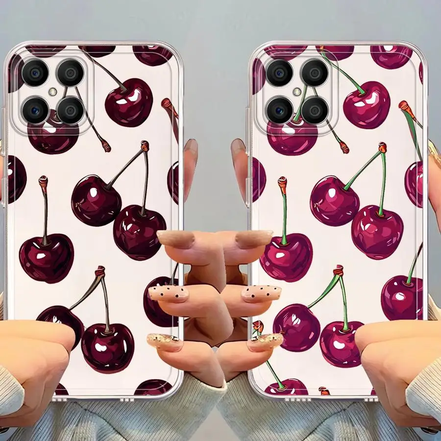 

Чехол для Honor X9b X7b X9a X8b X8 X8a 90 Lite, мягкий чехол для телефона с рисунком вишни
