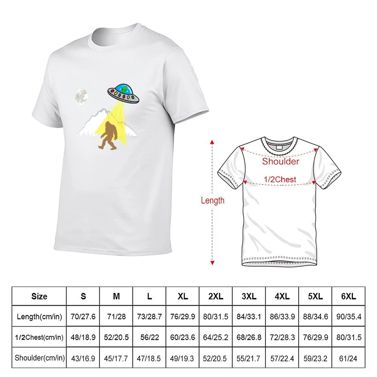 Bigfoot UFO - Alien sasquatch T-Shirt man t shirts graphic cotton t shirts high quality T-Shirt