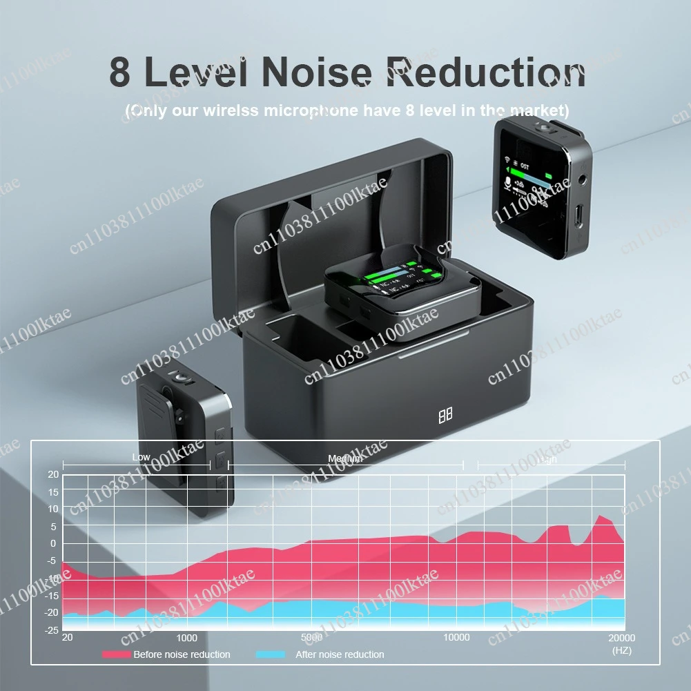 One-to-two Wireless Collar Microphone Charging Compartment Power Display with Remote Control
