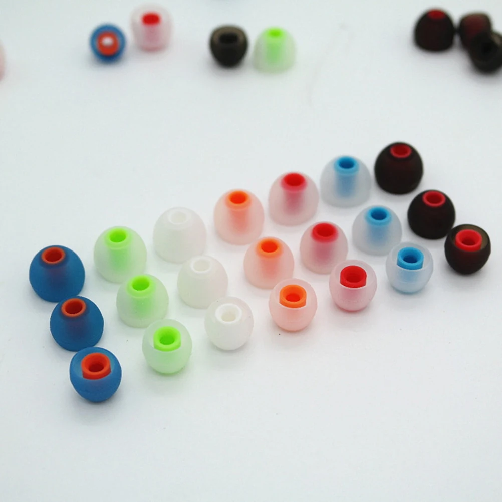 

5 Pair of 3.8mm In Ear Tips Earbuds Headphone Silicone Ear Sleeve Ear Tip Earbuds for Earphone (Random Color) - Size L