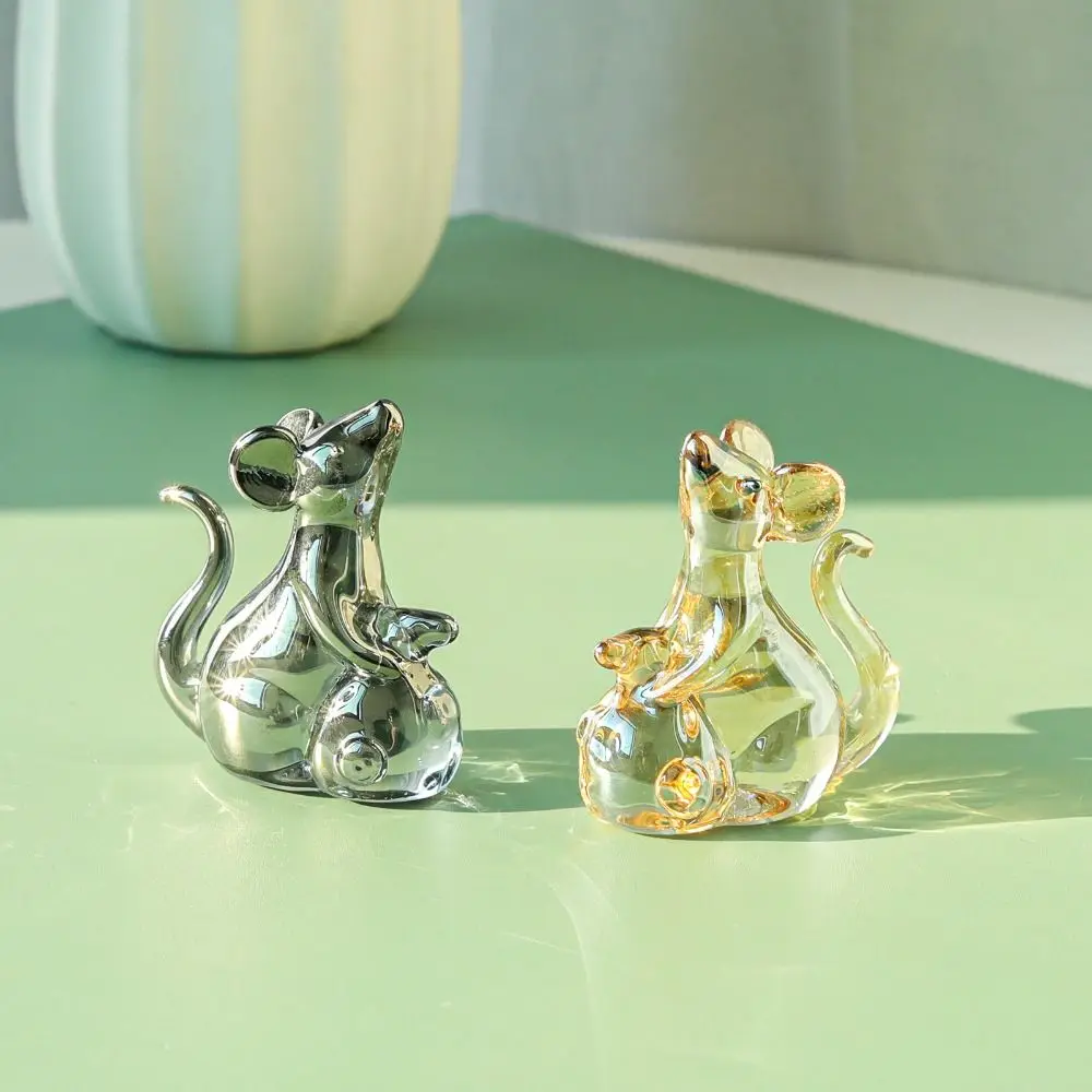 Beautiful Lucky Mouse Rat Figurine Attracting Wealth Exquisite Animal Model Creativity Cartoon Table Ornaments Living Room