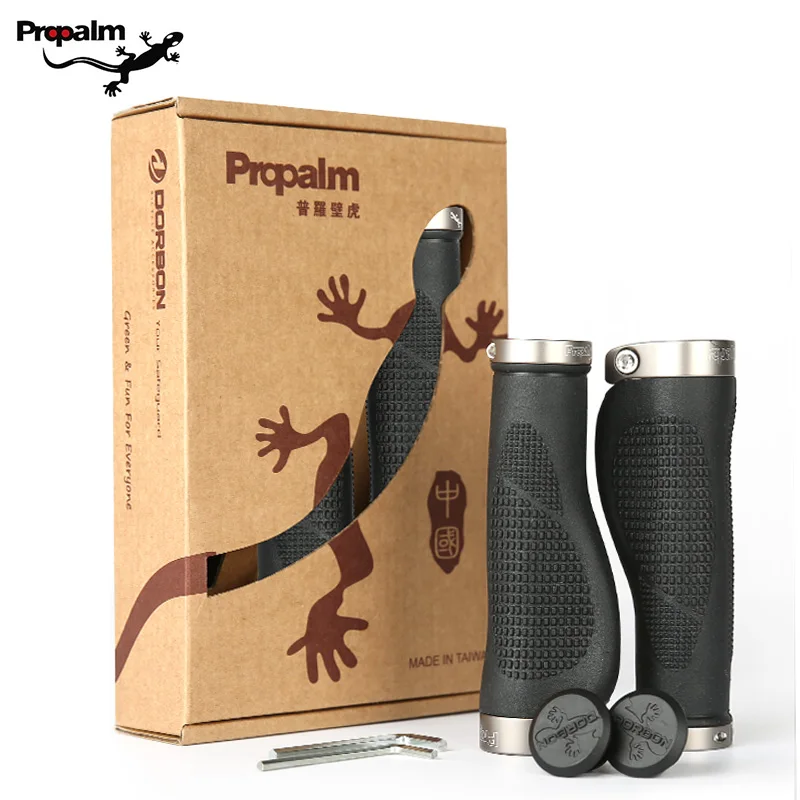 Propalm TPR Rubber Bike Handlebar Cover Anti-Skid Ergonomic MTB Handle Grips Aluminum Lock Bicycle Grips Cycling Parts 1 Pair
