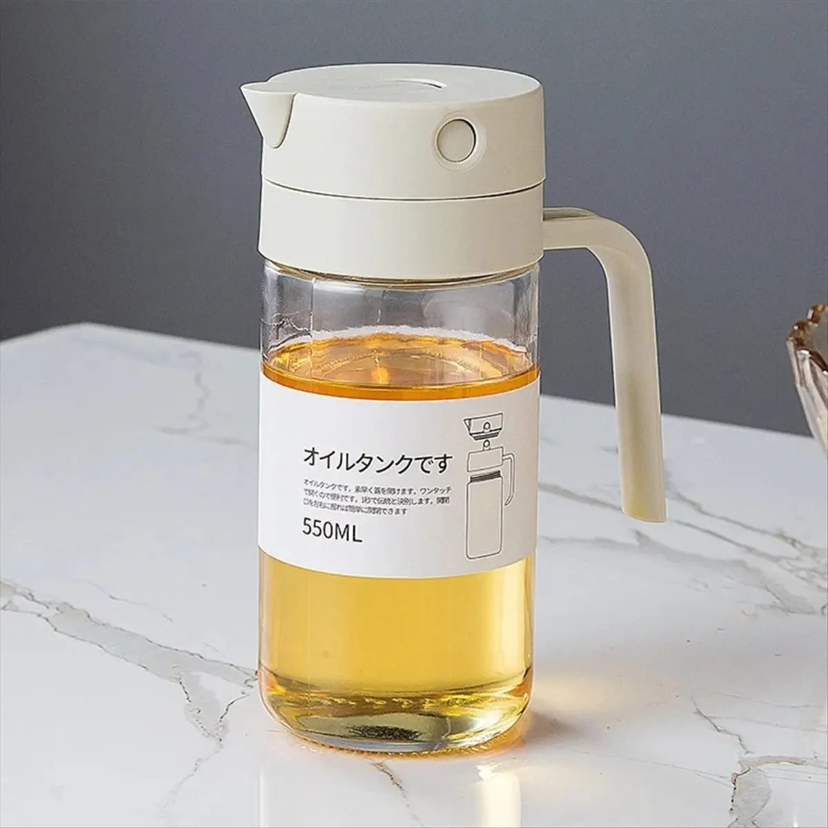 Kitchen Oil Bottle Olive Oil Dispenser Auto Flip Salad Dressing Bottle Oil Cruet Glass Leakproof Oil Bottle