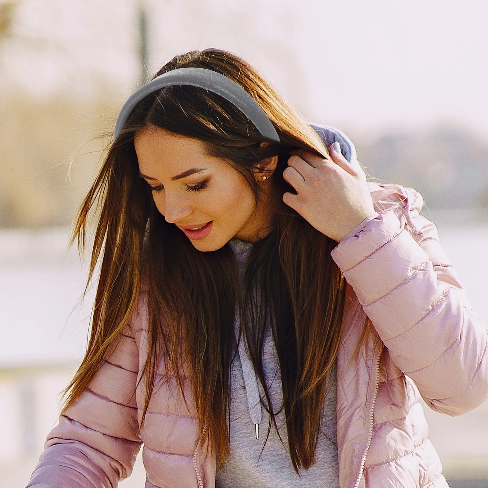 

Набор из 3 модных легких ободков для волос из полиуретана без следов, удобные для дома, салона и путешествий