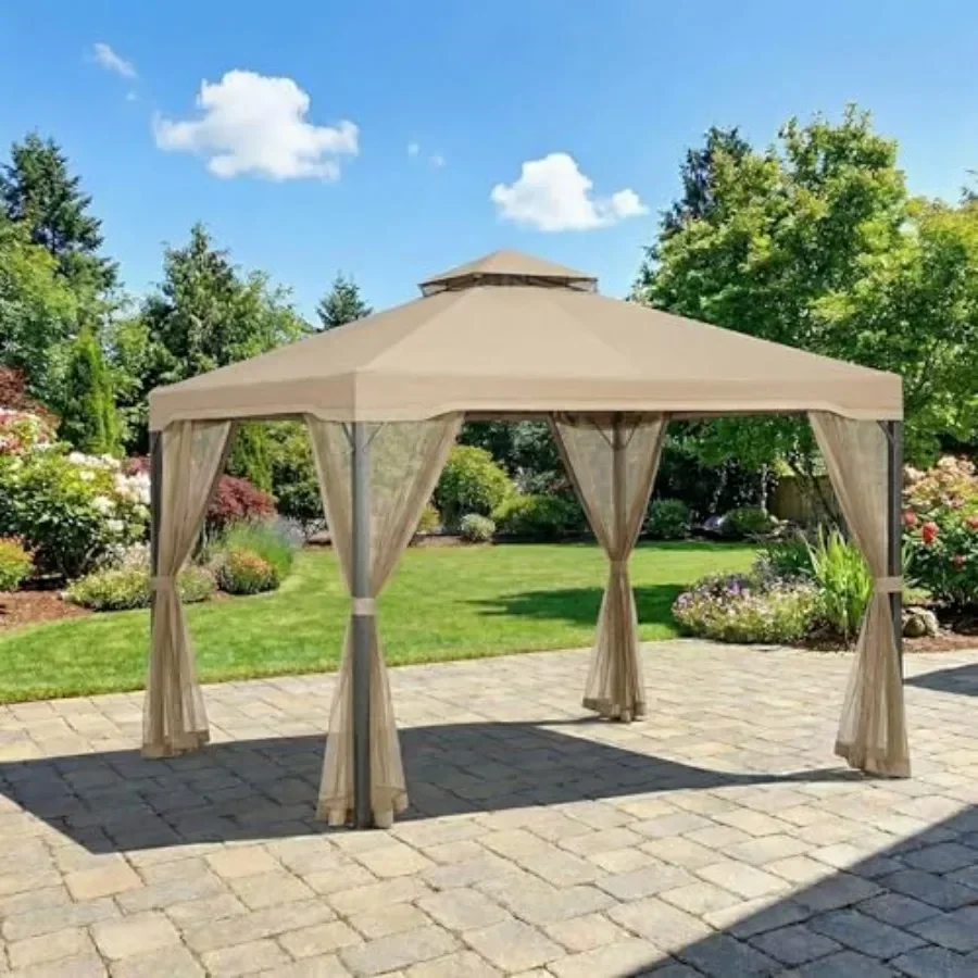 Reinforced RipLock 350 Replacement  Top Cover for Bergamo Sonoma 10' x 10' Gazebo Models X1405030 X4405030 in Charcoal with UV