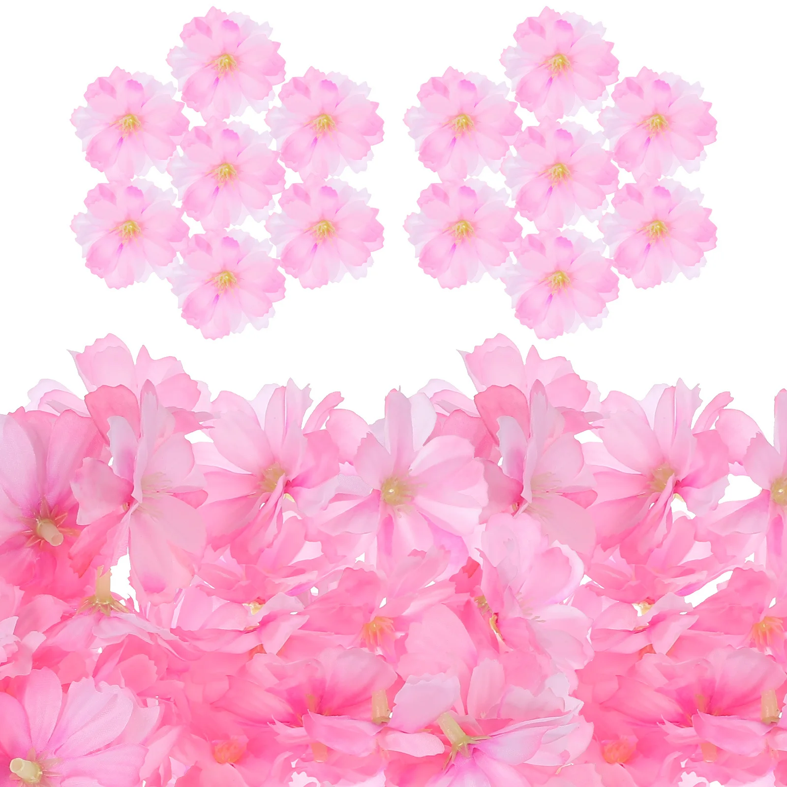 

100Pcs Faux Plum Blossom Flower Heads Silk Craft Mini Flowers for Wedding Home Decor Romantic Atmosphere Mini Flowers for Crafts