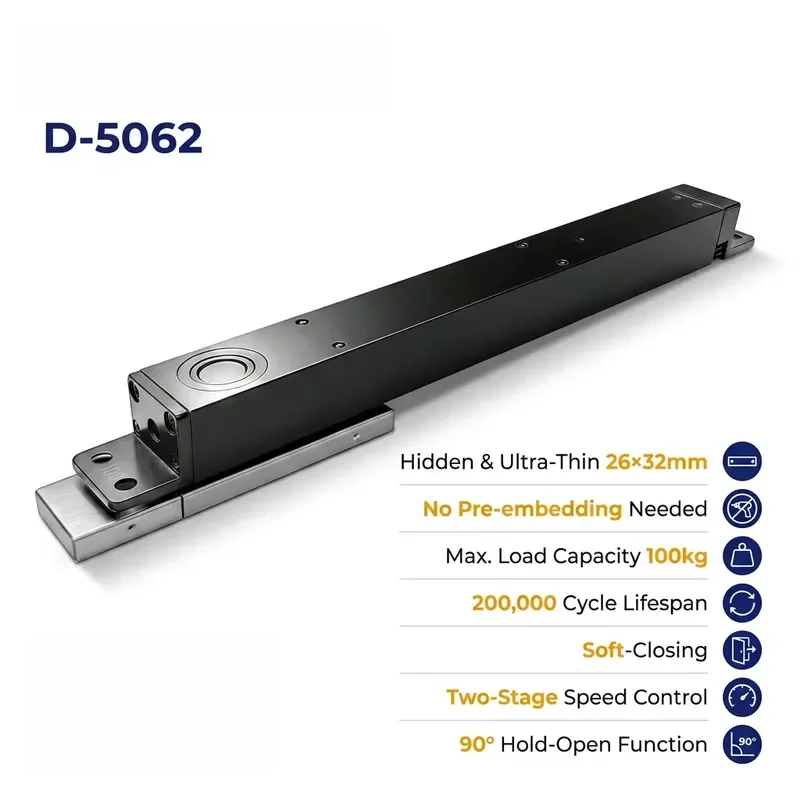 Floor Spring Hinge Pivot EN3-4 with 60-100KG Load-Bearing Heavy Door Hardware for Wooden/Glass Doors Hotel Use