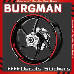 For BURGMAN125 650 400 200 Motorcycle Front Rear Tyre Deca Rim Stripe Reflective Decals Sticker Wheel Sticker burgman