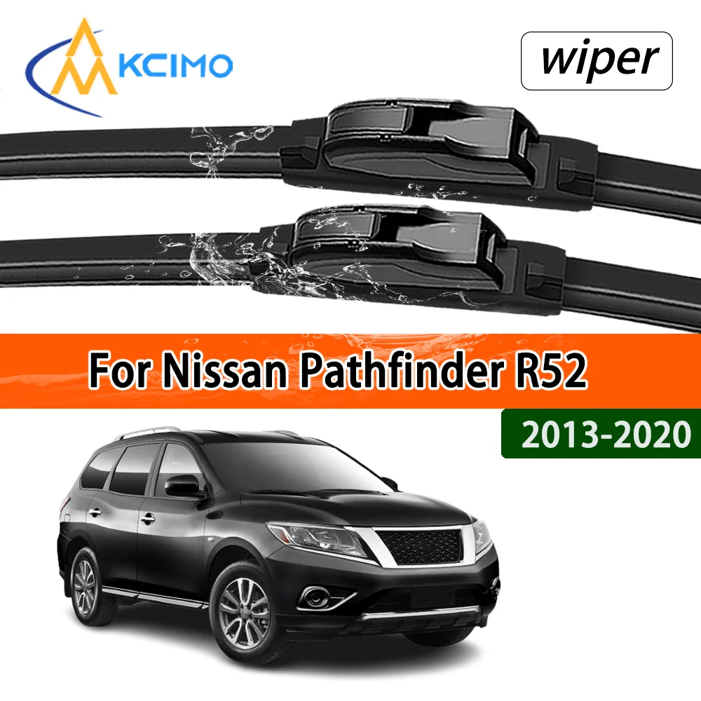 Silent Black Frontwischerblätter-Set für Nissan Pathfinder R52 2013–2020, 2014, Auto-Windschutzscheibe, Fensterwischer-Zubehör
