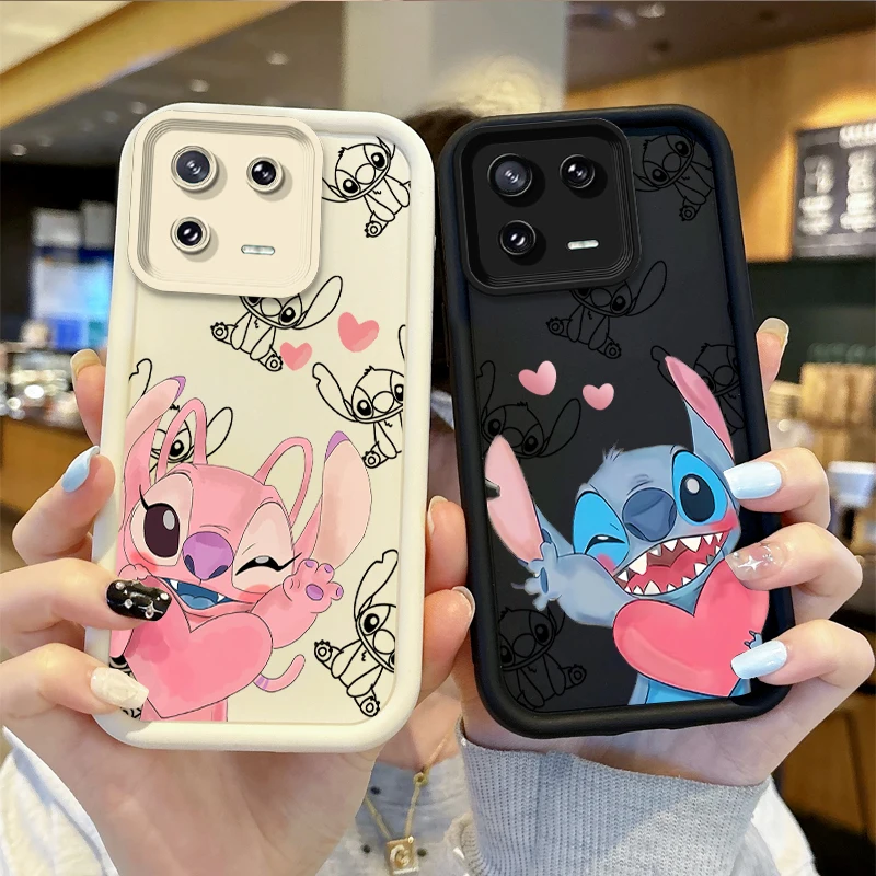 Cute Disney Stitch Couple Cartoon TPU Phone Case for XiaoMi 14 13 12 11T Pro 13 12 11 Lite Poco F6 F5 X5 X3 Pro Protective Cover