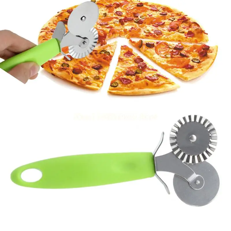 

Stainless Steel Round Roller Cutter Pizza Hob Wheel Knife Pastry Dough Tools New