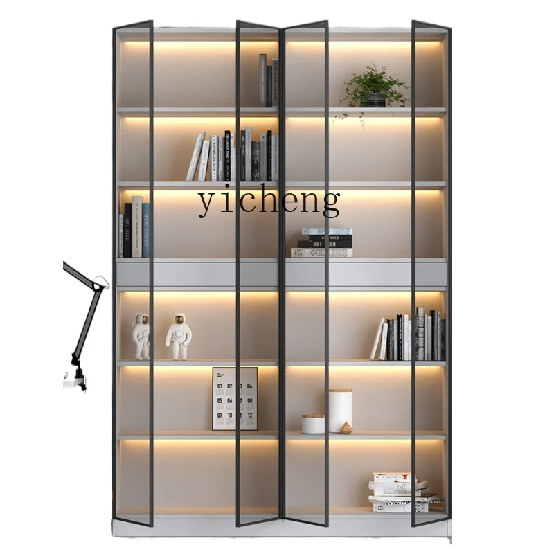 

Zc Glass Door Bookcase Display Showcase Bookcase Combination Household with Light Lockers with Glass Door