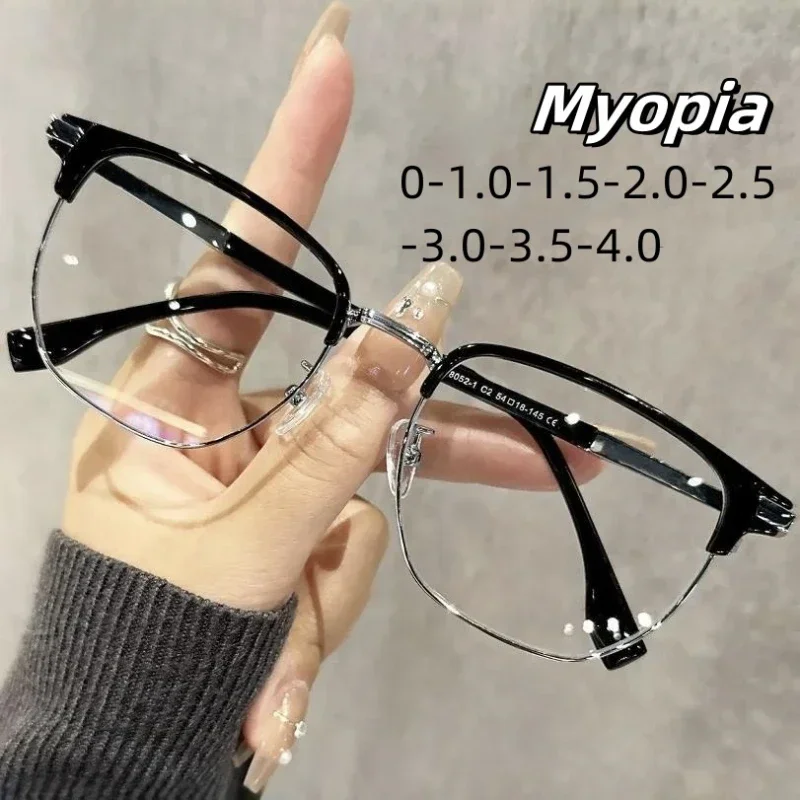 

Fashion Ultra Light Near Sight Glasses Male Business Anti Blue Light Myopia Eyewear High Quality Computer Finished Eyeglasses