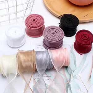 10 yardas/rollo de gasa de seda de seda organa satén para manualidades de bricolaje Decoración de regalos Bouquets de boda Suministros de costura de coronas 10 mejores ventas de tela de satén verde - №2