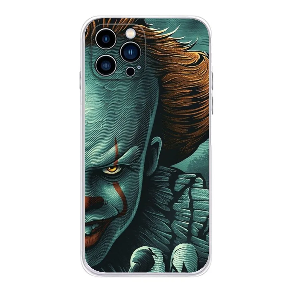 Horrible Movie P-Pennywise Phone Case  For IPhone 15,14,13,11,12 Pro Max Mini X XR XS 7,8 Plus SE Transparent Cover