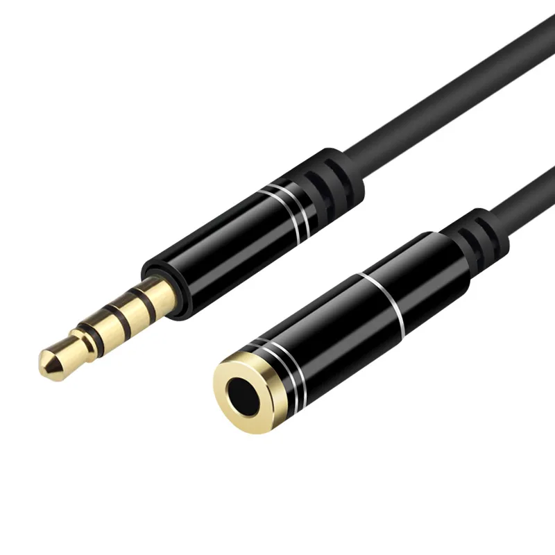 Cable de extensión macho a hembra de Audio auxiliar, conector de 3,5mm con micrófono estéreo, Compatible con PC, auriculares, altavoz y micrófono de