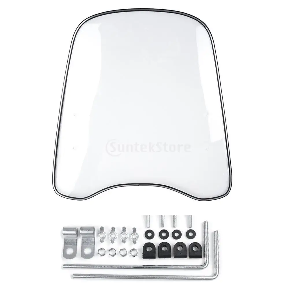 Universal Scooter Motorcycle Windscreen Transparent Wind Deflector for Outdoor Riding Protection