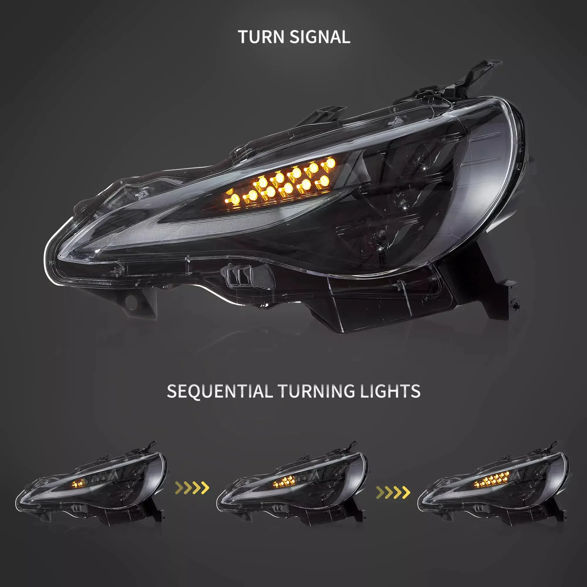 Vland 12–21 86 Subaru BRZ Scion FR-S RGB Headlights Full LED with DRL Color Changing Front Headlamp Assembly Upgrade