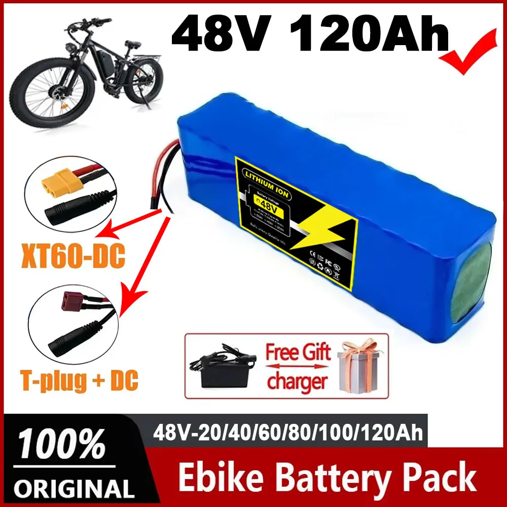 

E-bike Battery 48v 100Ah 120Ah Waterproof Li ion Batteries pack for 250W-1000W Motorcycle/scooter/Bicycl with 2A charger
