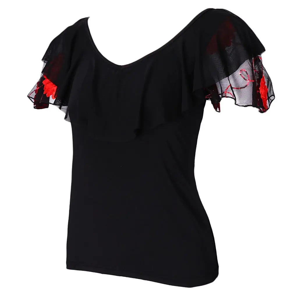 Flamenco Dance Tops Elegant Slim Fit Ballroom Dance Clothes for Competition and Standard Lessons