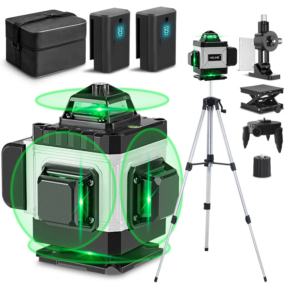 HGLINE 16 Lines Laser Levels APP Remote Control 360°Self-leveling Horizontal And Vertical Professional Portable Laser Level Tool