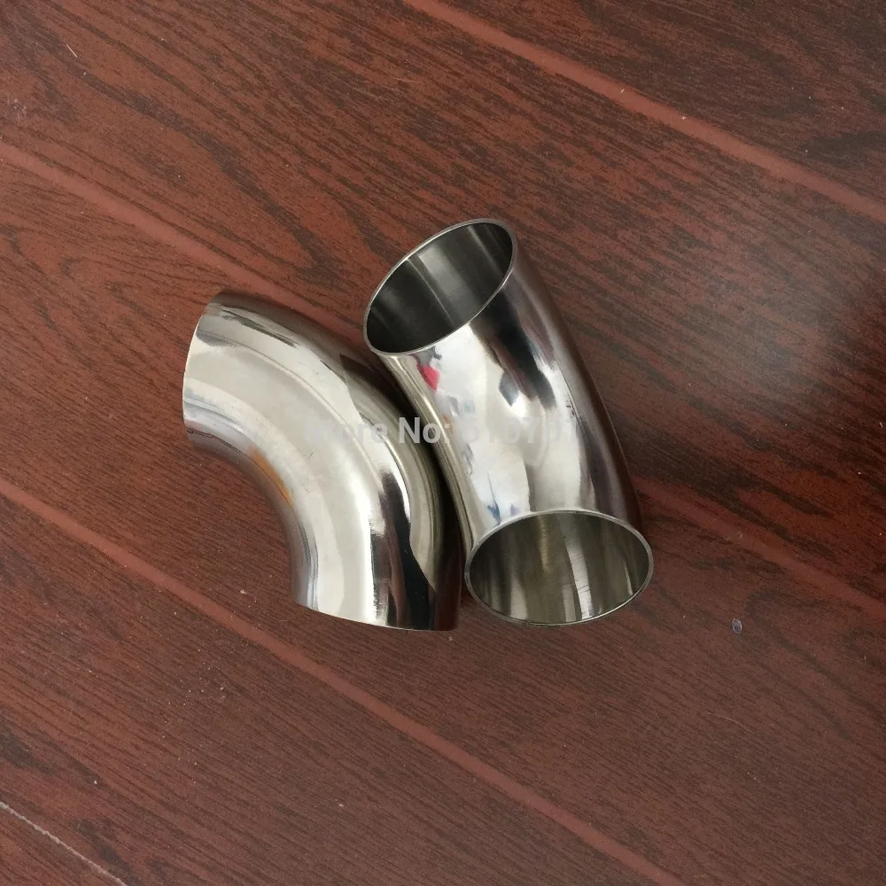 

2pcs OD 51mm 2'' Sanitary Weld Elbow Pipe Fitting 90 Degree Stainless Steel 304