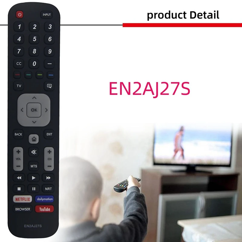Mando a distancia EN2AJ27S de repuesto para Hisense Smart TV, con botones de Netflix y Youtube, controlador de navegador