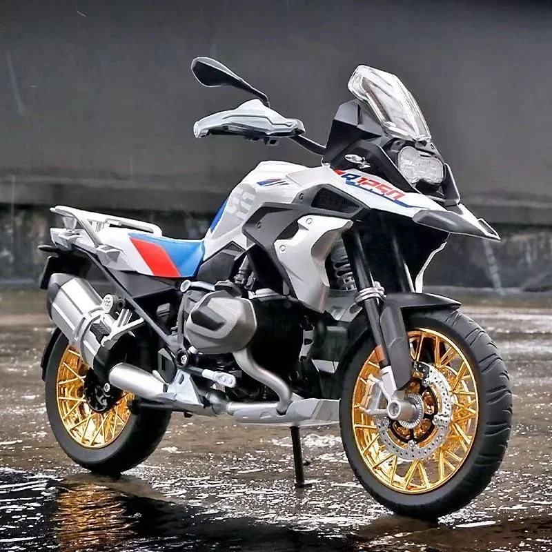 1:9 BMW R1250GS modello di moto in scala pressofusa in lega fuoristrada con decorazione collezione di illuminazione regalo giocattolo per bambini