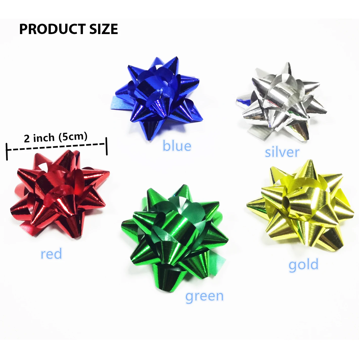 60PCS Metallic Small Gift Bows 5cm for Present Holiday Christmas Birthday Party Decoration Basket Wrapping