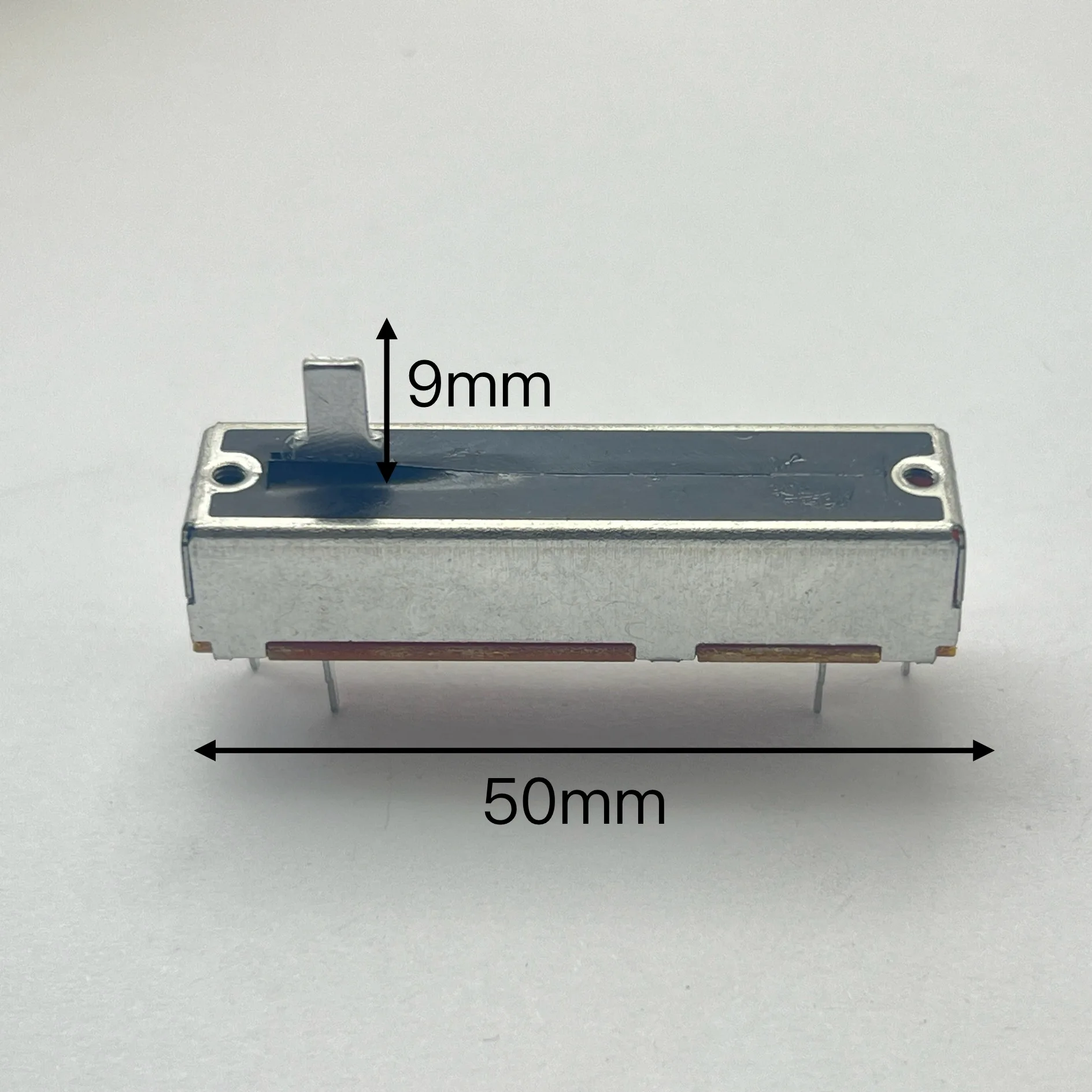 2 piece 50mm straight sliding potentiometer 4-pin A10K handle length 9mm