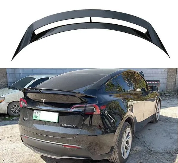 KPA Style ABS Carbon Fiber Car Rear Wing Trunk Lip Spoiler For Tesla Model Y 2020 2021 2022 2023