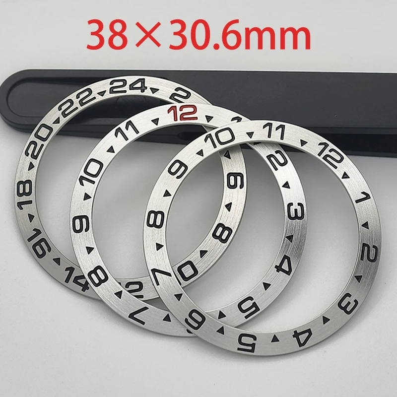 38mm×30.6mm Curved Aluminum Bezel Insert Ring Fit SRPD GMT SUB SKX007 SKX009 Watch Case NH35 NH36 Movement Watch Part Replace