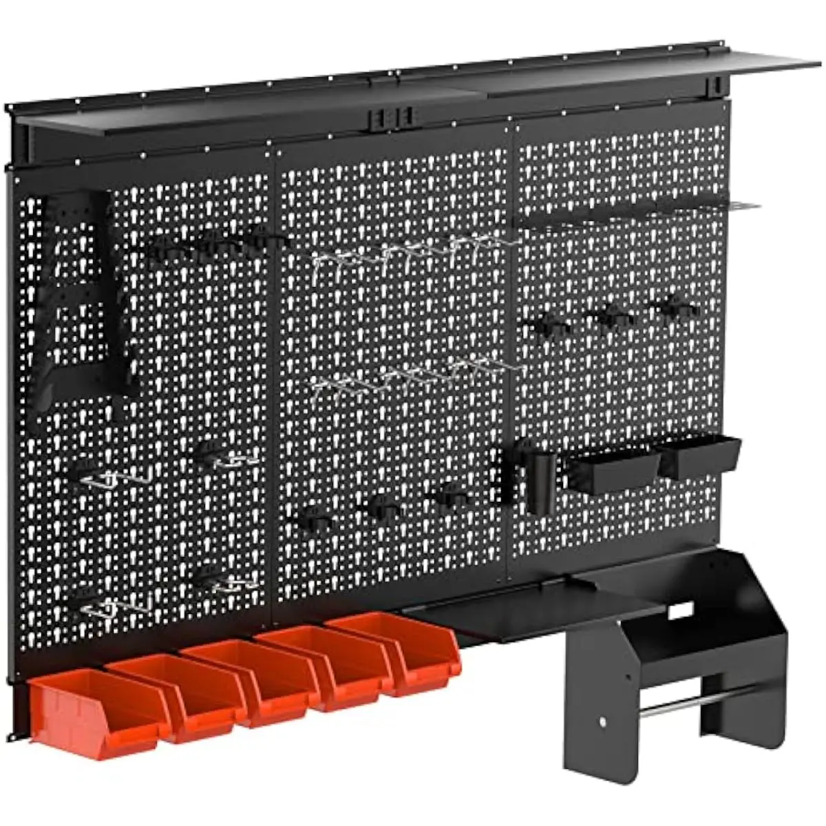 Metal Pegboard Wall System 48x32 in Rustproof Steel Organizer with 46 Accessories Modular Tool Storage Kit Space Saving Heavy Du