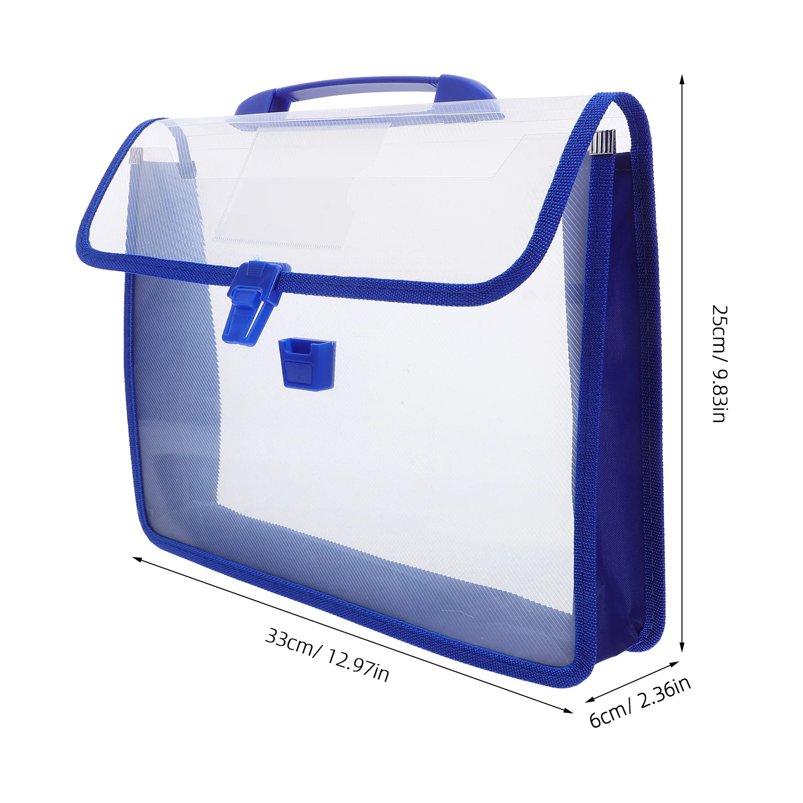 1Set Clear Waterproof Document Folder Secure Closure Efficient Labeling System Portable Handle Expandable Design Travel