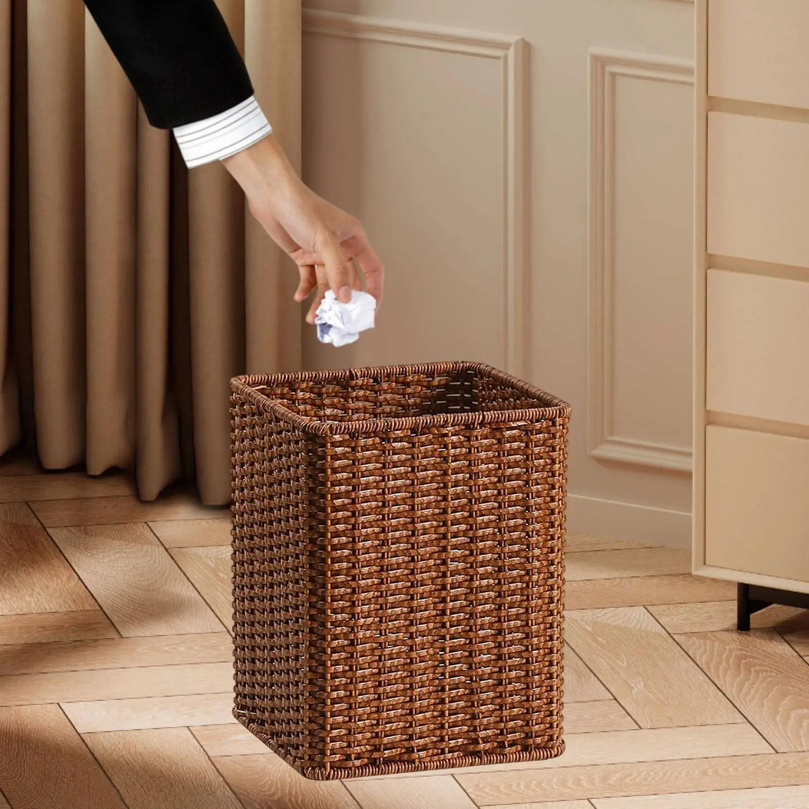 Trash Can Trash Bin Garbage Container Wastebasket for Laundry Office Toilet