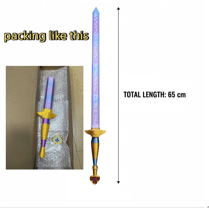 New Rumi Sword With Symbol Prop Purple Long Sword Cosplay 3d Print Telescopic  Accessories Women Men Carnival Costume Prop Gift