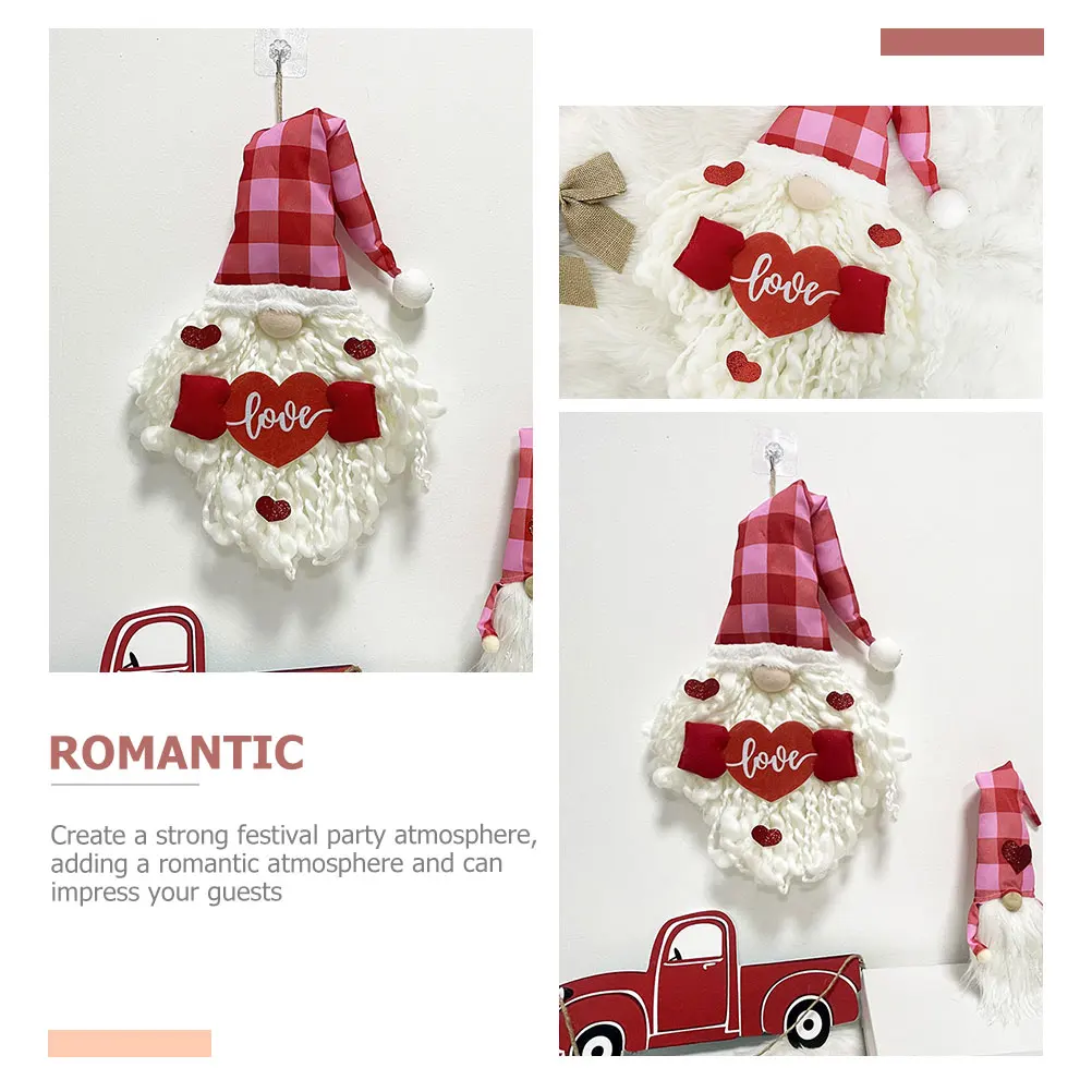 

Valentine's Day Gnome Pendant 3D Hanging Ornament Party Wedding Home Decorative Festival Romantic Decoration for Valentine