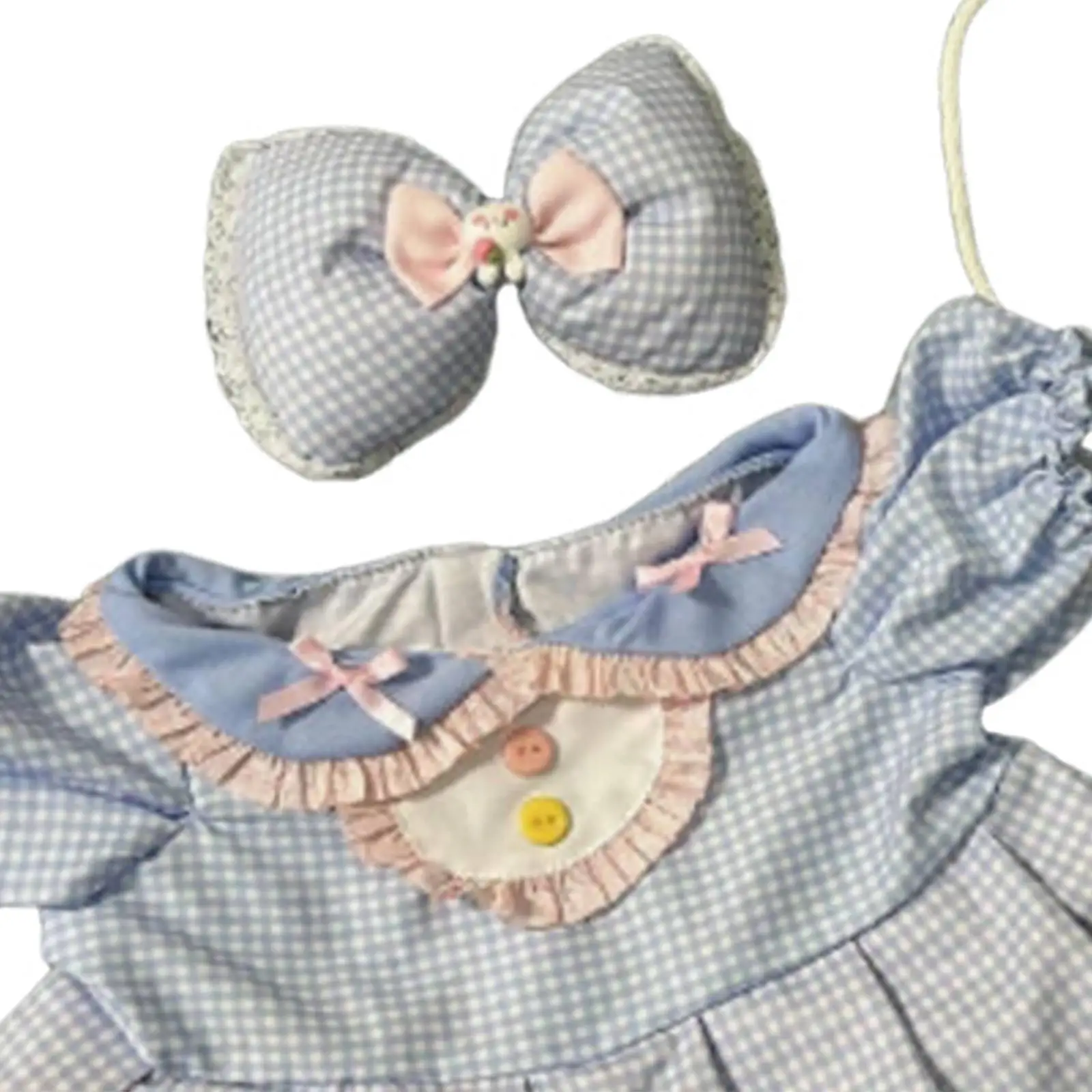 

3Pcs Doll Dress and Bow Hairpin Bag Handmade Clothing Miniature Clothes for 23inch Doll Thanksgiving Gifts Children's Gifts