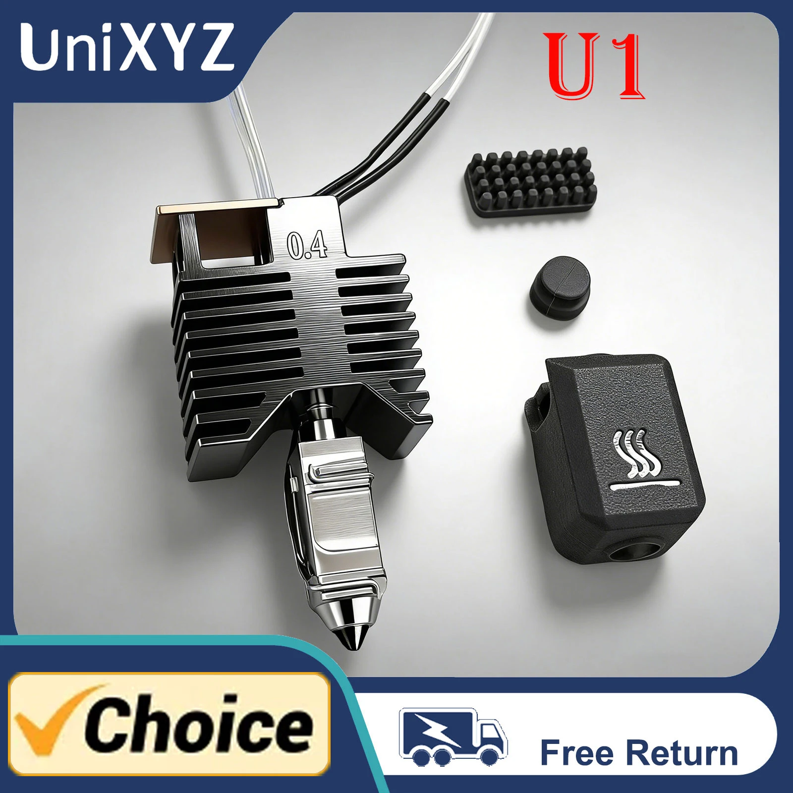 For Snapmaker U1 Hotend Kits with 0.2 0.4 0.6 0.8 mm Hardened Steel Nozzle Full Assembled Ceramic Block Break Sink Print Head