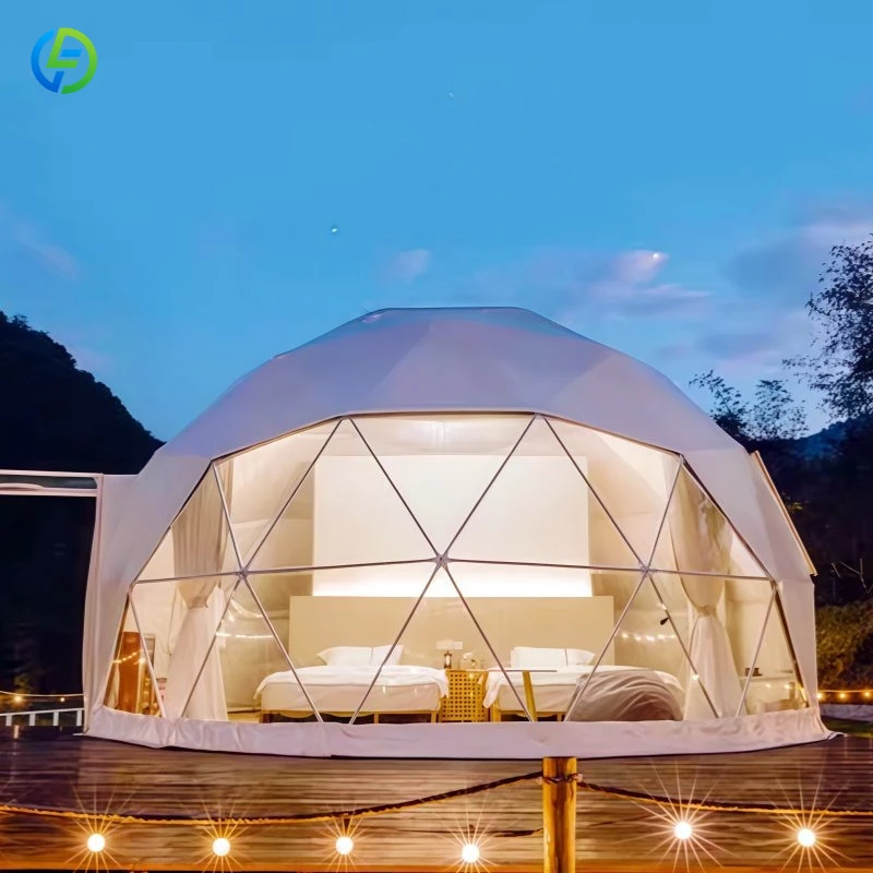 Luxury Hotel Camping Tents Resort Waterproof Clear Geodesic Glamping Dome Tent House for Outdoor Activities FL Customized