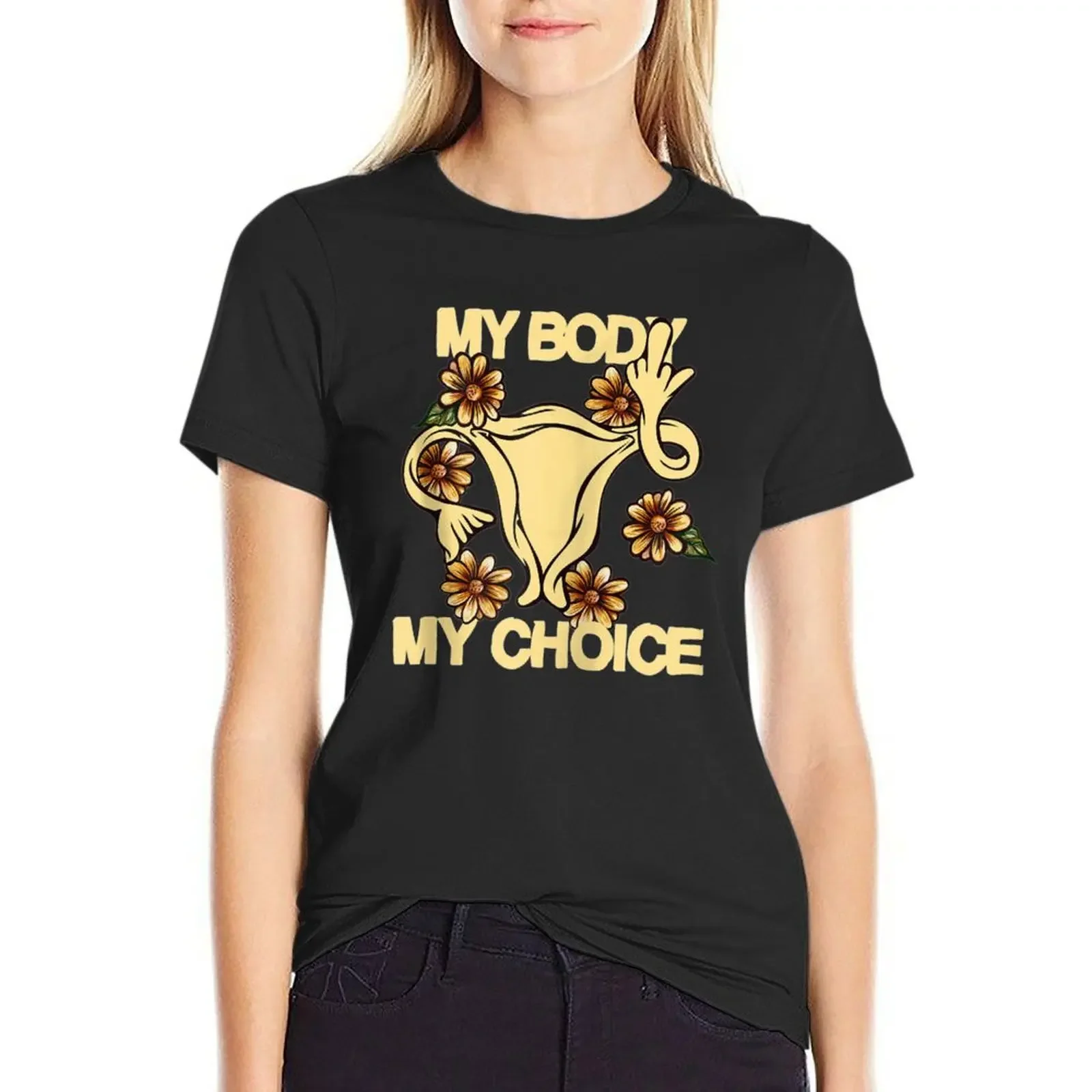 

My Body My Choice Pro-choice middle finger uterus Zip Hoodie T-Shirt anime tees funnys vintage cute t-shirts for Women