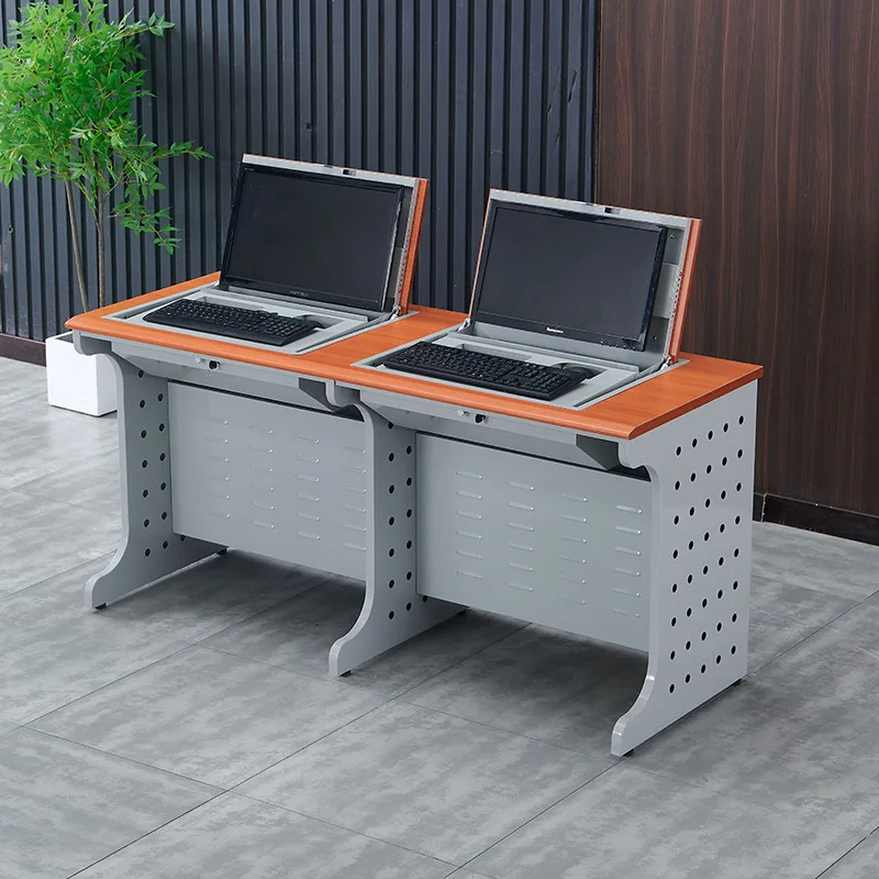 

School computer room computer table crescent leg flip table foldable conference table